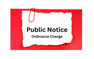 Public Notice-Ordinance Change